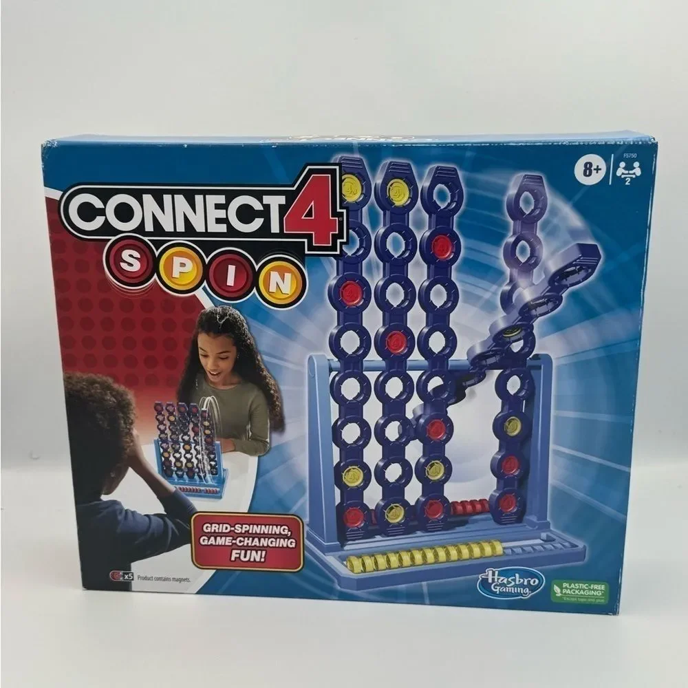 Hasbro Connect 4 Spin Game, Features Spinning Connect 4 Grid, Game for 2 Player